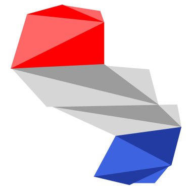 Düşük poli stil Paraguay Haritası