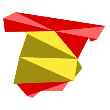 Düşük poli stil İspanya Haritası