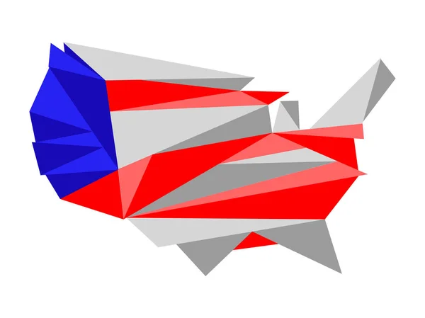 Low Poly Carte Style Des États Unis Illustration Vectorielle — Image vectorielle