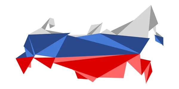 Mapa de Rusia de estilo Low Poly — Vector de stock