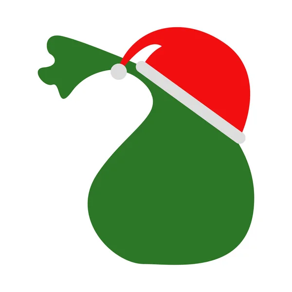 Elszigetelt jelen zsák a karácsonyi kalapban — Stock Vector