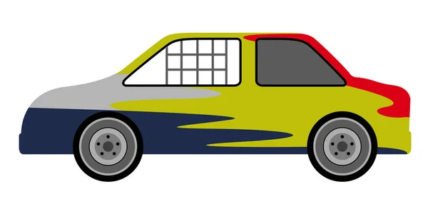 Vista Lateral Coche Derby Diseño Ilustración Vectorial — Vector de stock