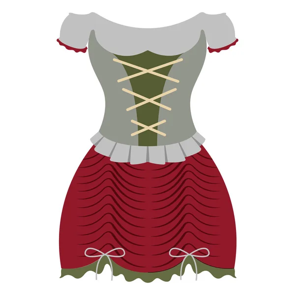 Vestido Tradicional Oktoberfest Para Mulheres Desenho Ilustração Vetorial — Vetor de Stock