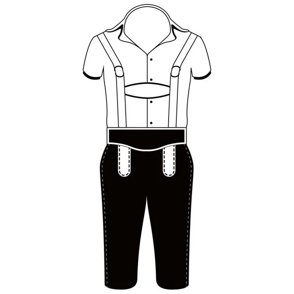 Traditionele oktoberfest kleding pictogram voor mannen — Stockvector