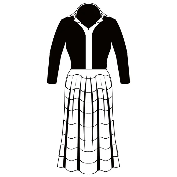 여성을 전통적인 페스트 드레스 아이콘입니다 일러스트 디자인 — 스톡 벡터