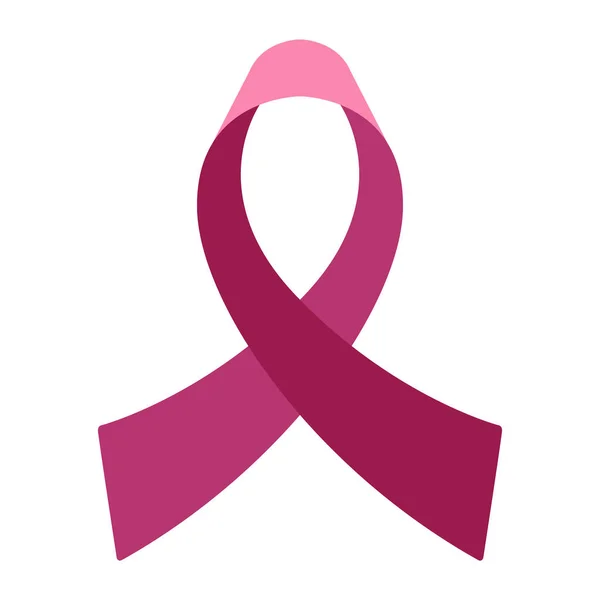 Fita rosa isolada. Campanha contra o cancro da mama — Vetor de Stock