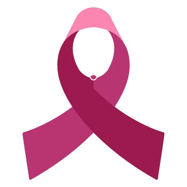 Cinta rosa aislada. Campaña contra el cáncer de mama — Archivo Imágenes Vectoriales