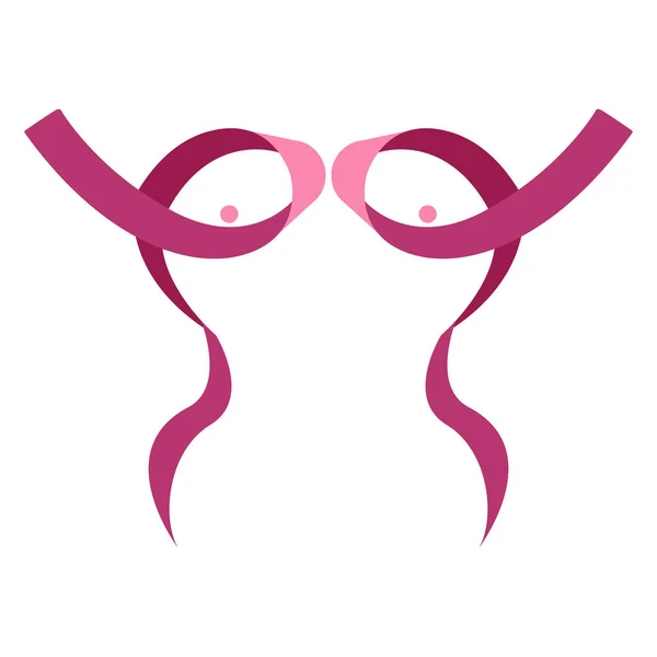 격리 된 핑크 리본입니다. 유방암 캠페인 — 스톡 벡터
