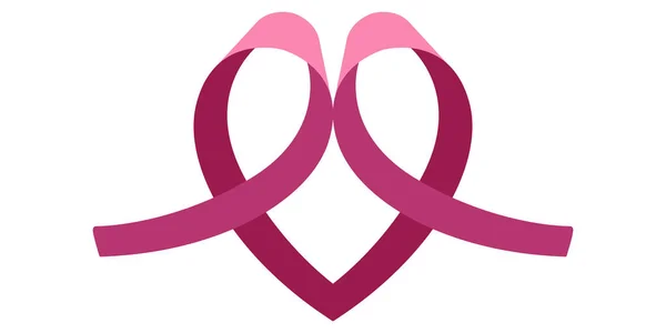 Ізольована рожева стрічка. кампанії раку молочної залози — стоковий вектор