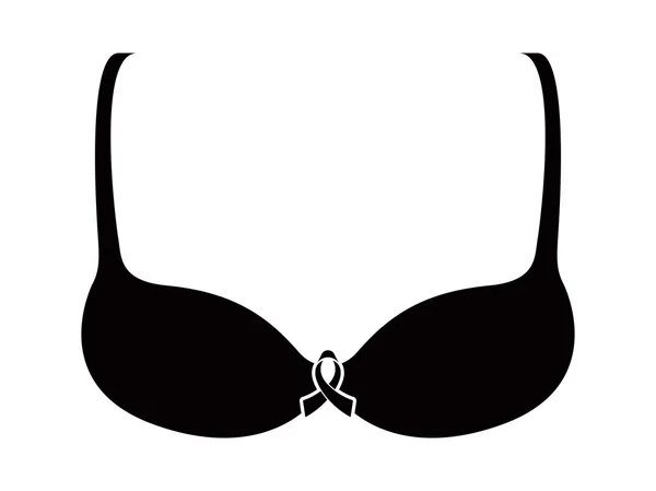 Silhouette d'un ruban. Campagne contre le cancer du sein — Image vectorielle
