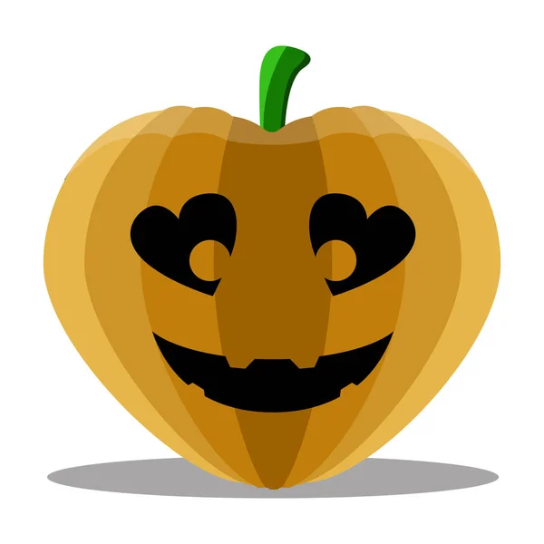 Citrouille d'Halloween avec une forme de coeur — Image vectorielle