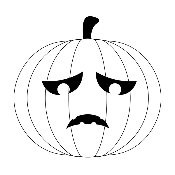 Isoliert niedlich traurig Halloween-Kürbis-Symbol — Stockvektor