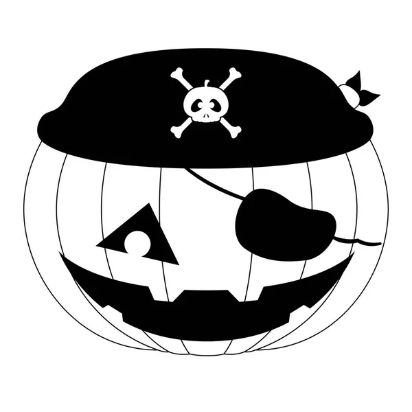 Icono de calabaza de halloween pirata aislado — Vector de stock