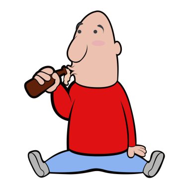 Bira içme mutlu çizgi film karakteri