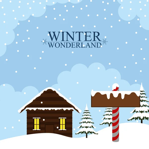 Winter wonderland krajobraz. Święta Bożego Narodzenia — Wektor stockowy