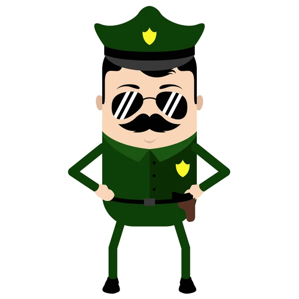 Isolated Cute Police Cartoon Character Vector Illustration Design — Stock Vector