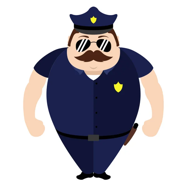 Isolated cute police cartoon character — Stock Vector