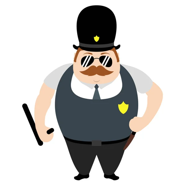 Isolated cute police cartoon character — Stock Vector