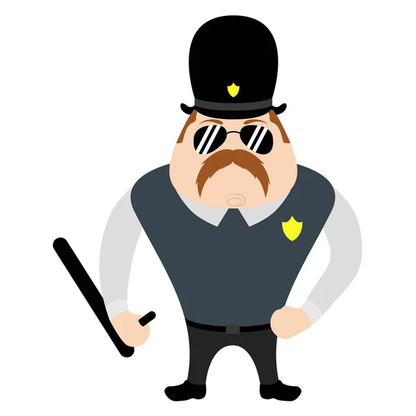 Isolated cute police cartoon character — Stock Vector