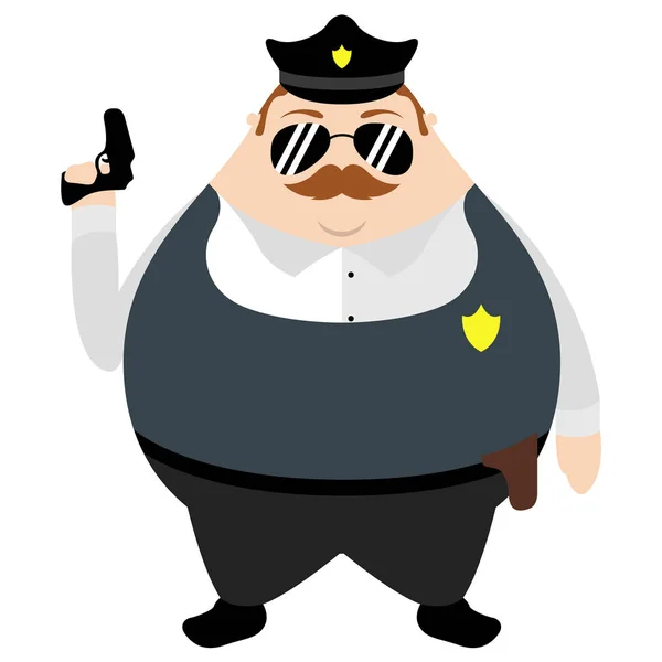 Isolated cute police cartoon character — Stock Vector