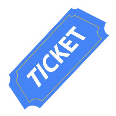İzole mavi Bilet