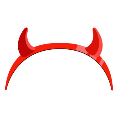 Şeytan boynuzu ile izole bandı simgesi