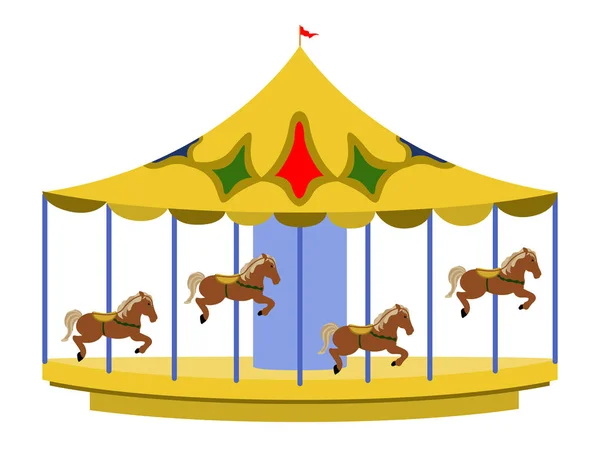 Isolated carnival carousel icon — Stock Vector