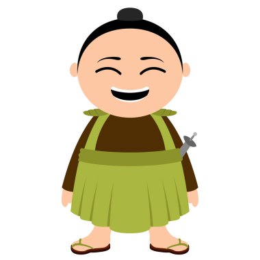 İzole geleneksel Asya çizgi film karakteri