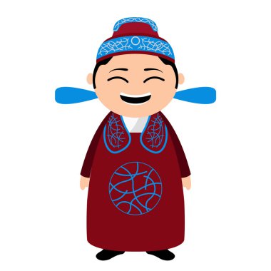 İzole geleneksel Asya çizgi film karakteri