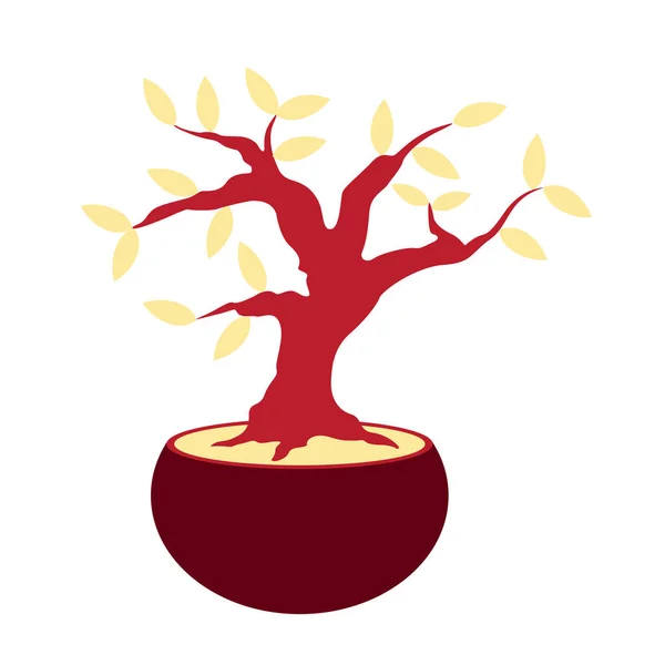 Geïsoleerde bonsai pictogram — Stockvector