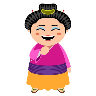 İzole geleneksel Asya çizgi film karakteri