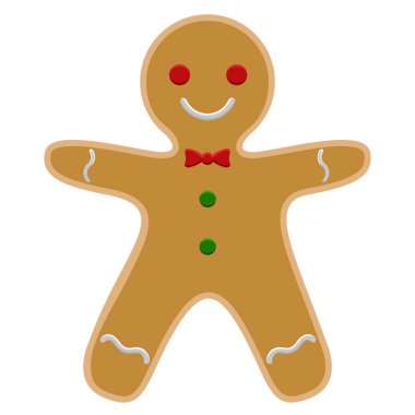 İzole mutlu Noel zencefilli kurabiye