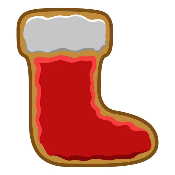 Weihnachtsstiefel-Lebkuchen — Stockvektor