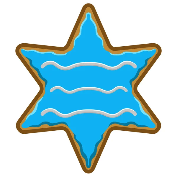 Biscuit de pain d'épice étoile de Noël — Image vectorielle