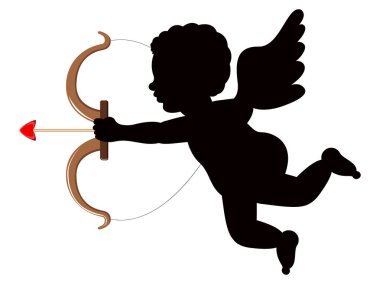 Aşk tanrısı melek silüeti