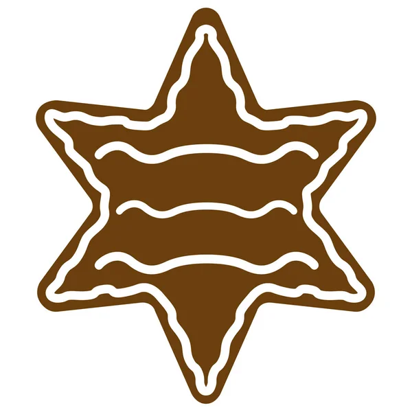 クリスマスの星のジンジャーブレッドのクッキー — ストックベクタ