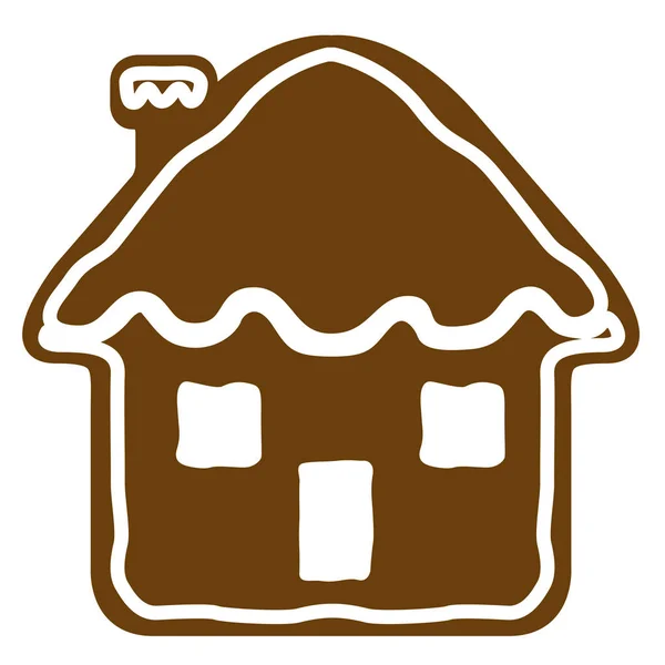 Christmas house building gingerbread cookie — Stock Vector