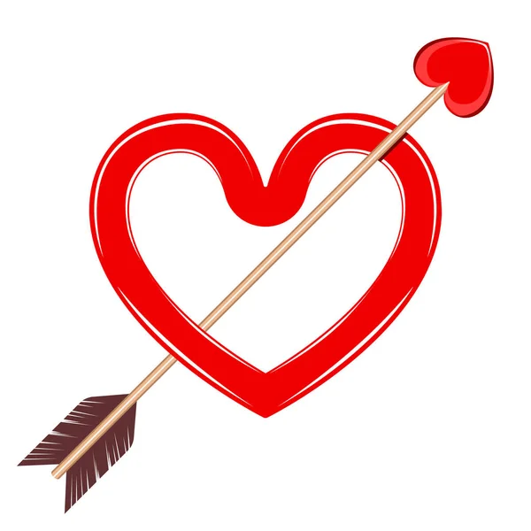 Cupid arrow on a heart shape. Valentine day