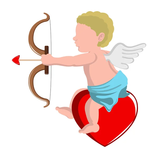 Isolated cupid angel with a bow — Stock Vector