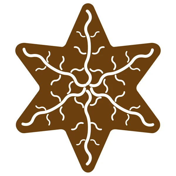 Galleta de jengibre estrella de Navidad — Vector de stock