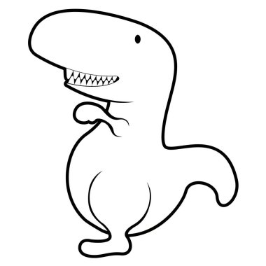 İzole sevimli dinozor çizgi film karakteri