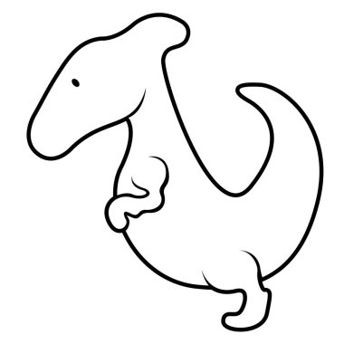 İzole sevimli dinozor çizgi film karakteri