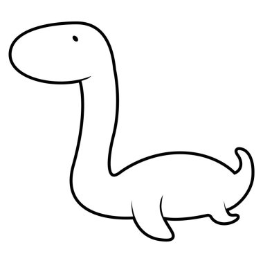 İzole sevimli dinozor çizgi film karakteri