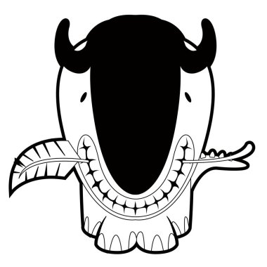 İzole sevimli dinozor çizgi film karakteri