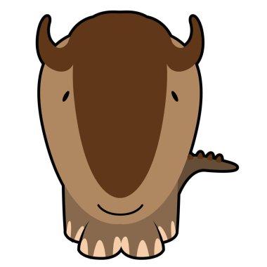 İzole sevimli dinozor çizgi film karakteri