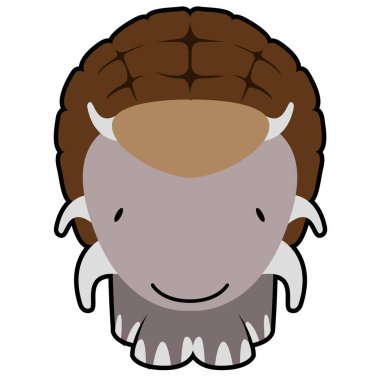 İzole sevimli dinozor çizgi film karakteri