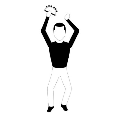 Erkek avatar bir tef çalmaya