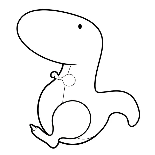 Personaje de dibujos animados dinosaurio lindo aislado — Vector de stock