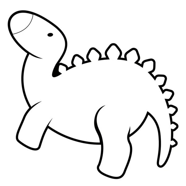 Personaje de dibujos animados dinosaurio lindo aislado — Archivo Imágenes Vectoriales