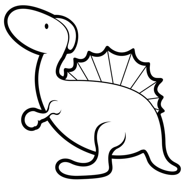 Personaje de dibujos animados dinosaurio lindo aislado — Vector de stock